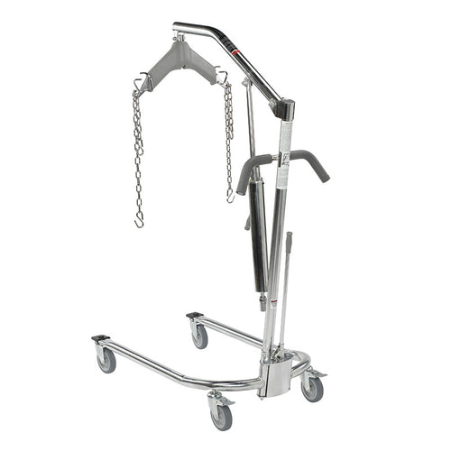 Drive Medical 13023 Hydraulic Patient Lift with Six Point Cradle, 5" Casters, Chrome